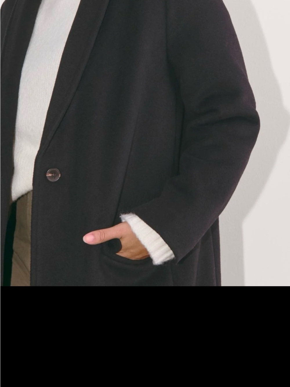 Everlane Dark Charcoal Wool-Blend Pea Coat NWOT - Picture 3 of 5